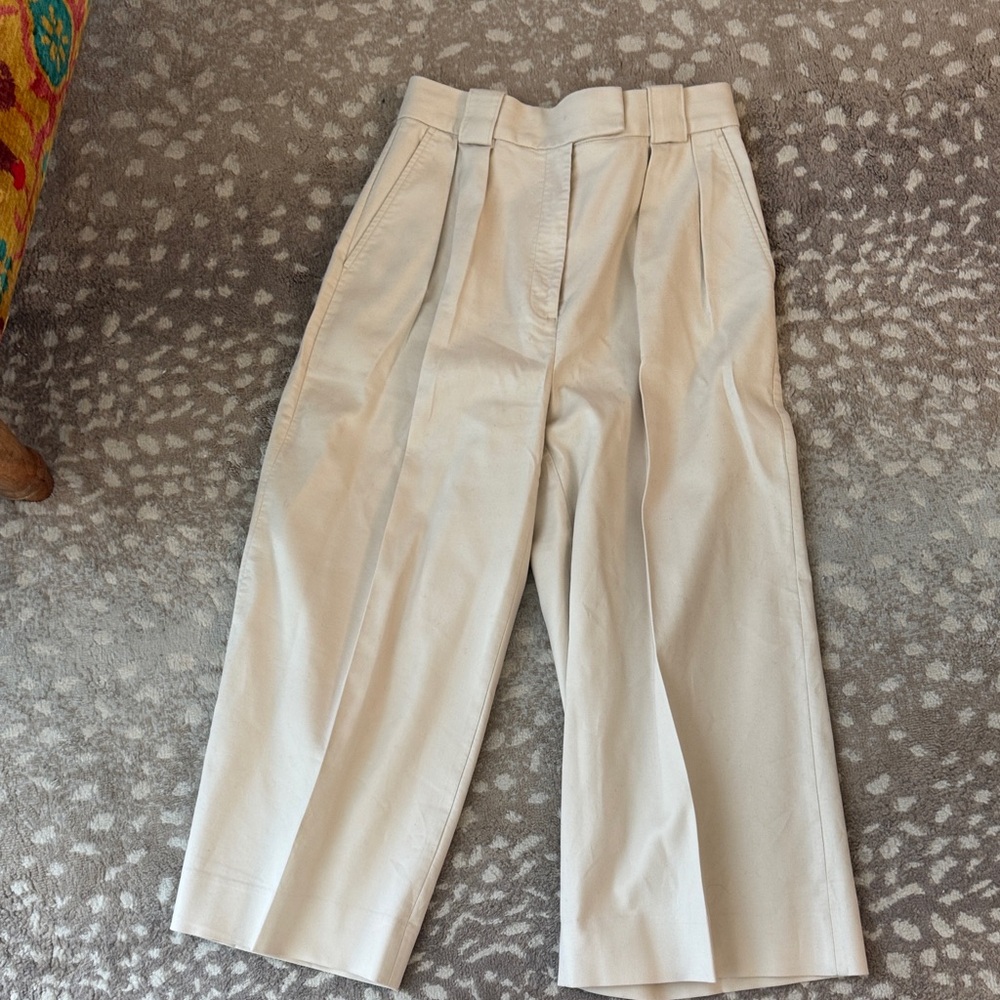 Ann Taylor Cream Wide-Leg Pants